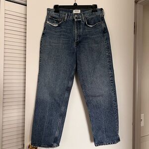 Agolde Women’s Relaxed Straight Jeans in Dark Blue Wash